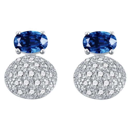 hot sale Sapphire CZ 925 silver earring women